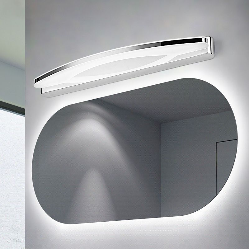 Ralosok Minimalist Oval Vanity Wall Lamp, Chrome, Bedroom/Bathroom