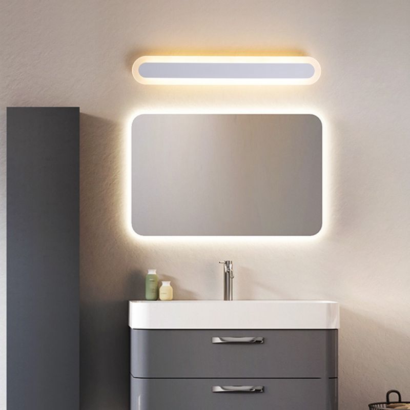 Povetul Modern Linear Vanity Wall Lamp, White/Brown, Bathroom