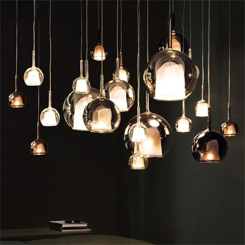 Ramekoke Pendant Light Glass Modern Sphere LED Dining Room