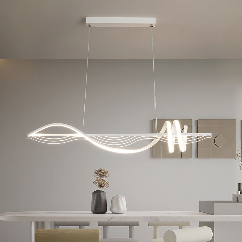 Zekapum Contemporary Style Linear Metal Pendant Light White/Black
