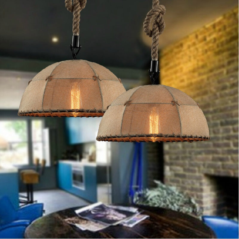 Vunavek Industrial LED Pendant Light Metal Rope Bedroom