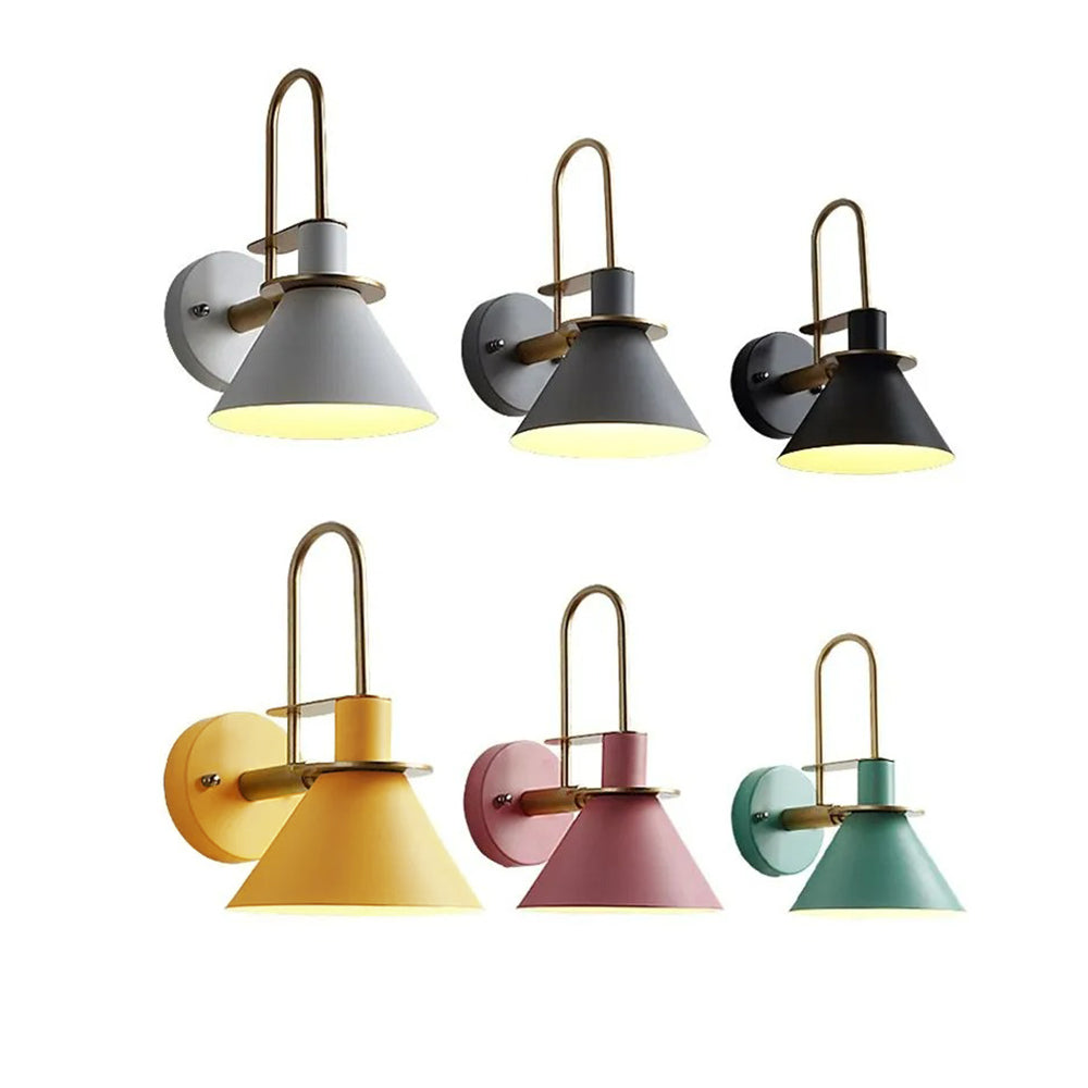 Fevoril Vintage Horn Shape Metal Wall Lamp, Living room/Bedroom/Bathroom