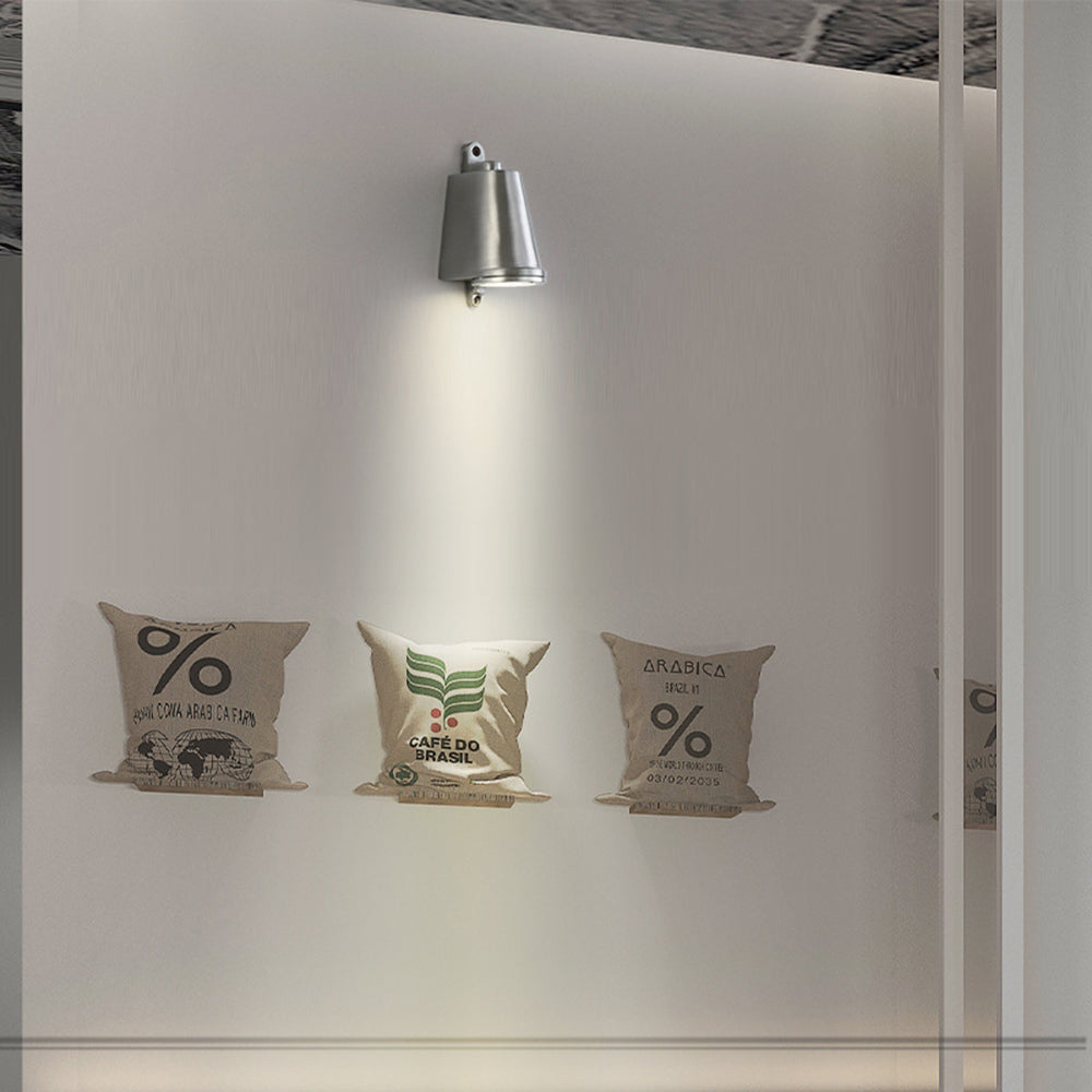 Muvumat Industrial Metal Bell Shaped Indoor Wall Lamp, Black/Grey/Coppery/Aluminum