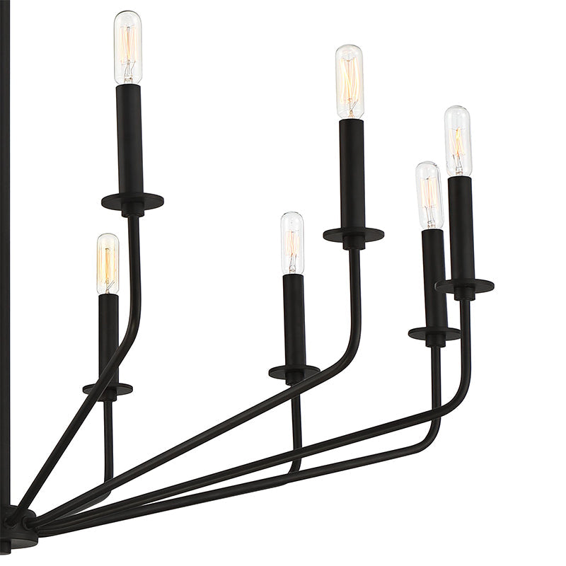 Jegenun Modern Industrial LED Chandelier Black Metal Living Room