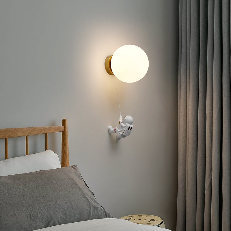 Dupivad Modern Moon LED Indoor Wall Lamp White Resin Kid's Room