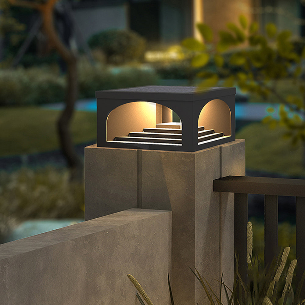 Nikepuk Modern Stair Metal Solar Outdoor Pier-Mount Pillar Light