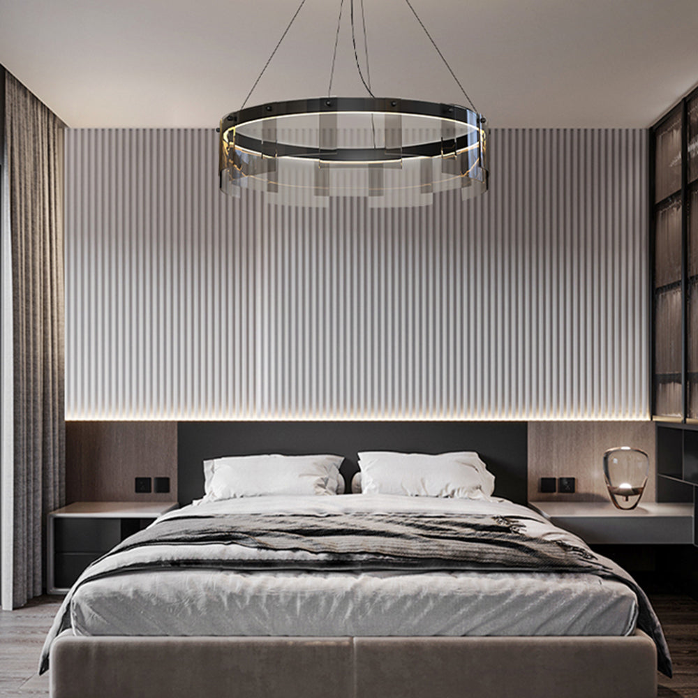 Mutoges Modern Ring Metal Pendant Light, Black