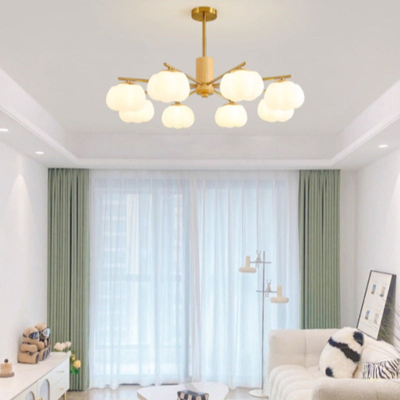 Kenasima Creative LED Metal Wood Chandelier Living Room