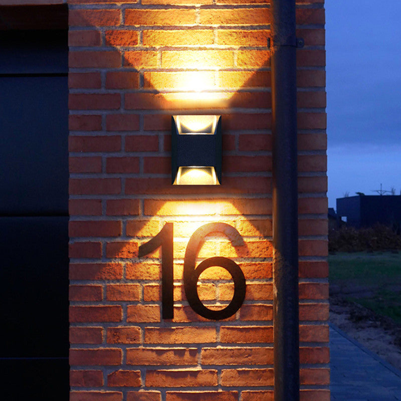 Gopelad Minimalist Up/Down Metal Outdoor Wall Lamp, Black