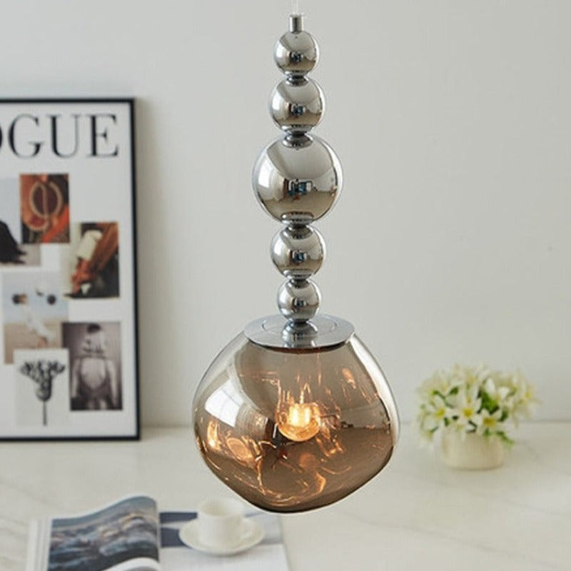 Pikadoke Retro LED Pendant Light Chrome Metal/ Bedroom