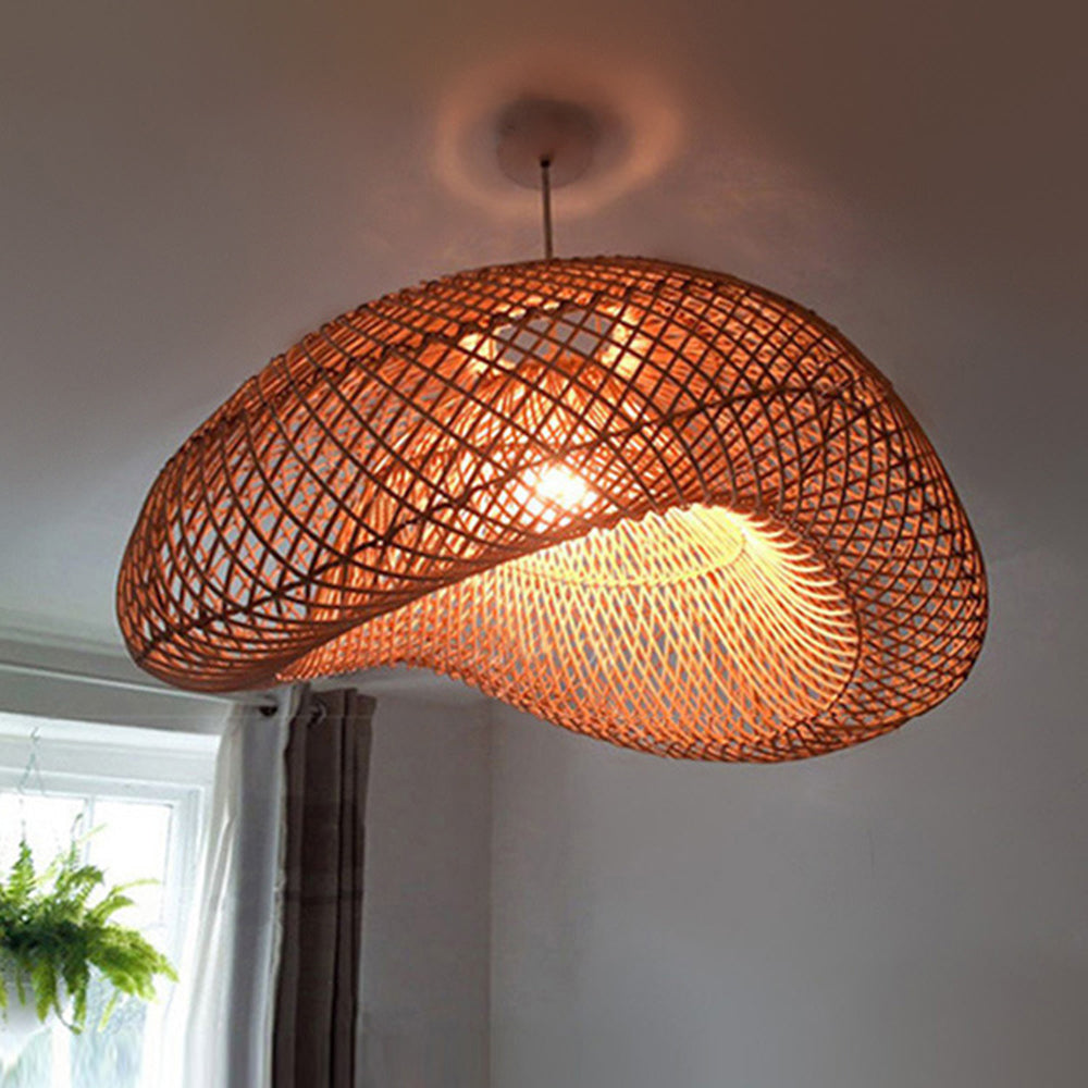 Bidigas Rustic Rattan Pendant Light Living Room