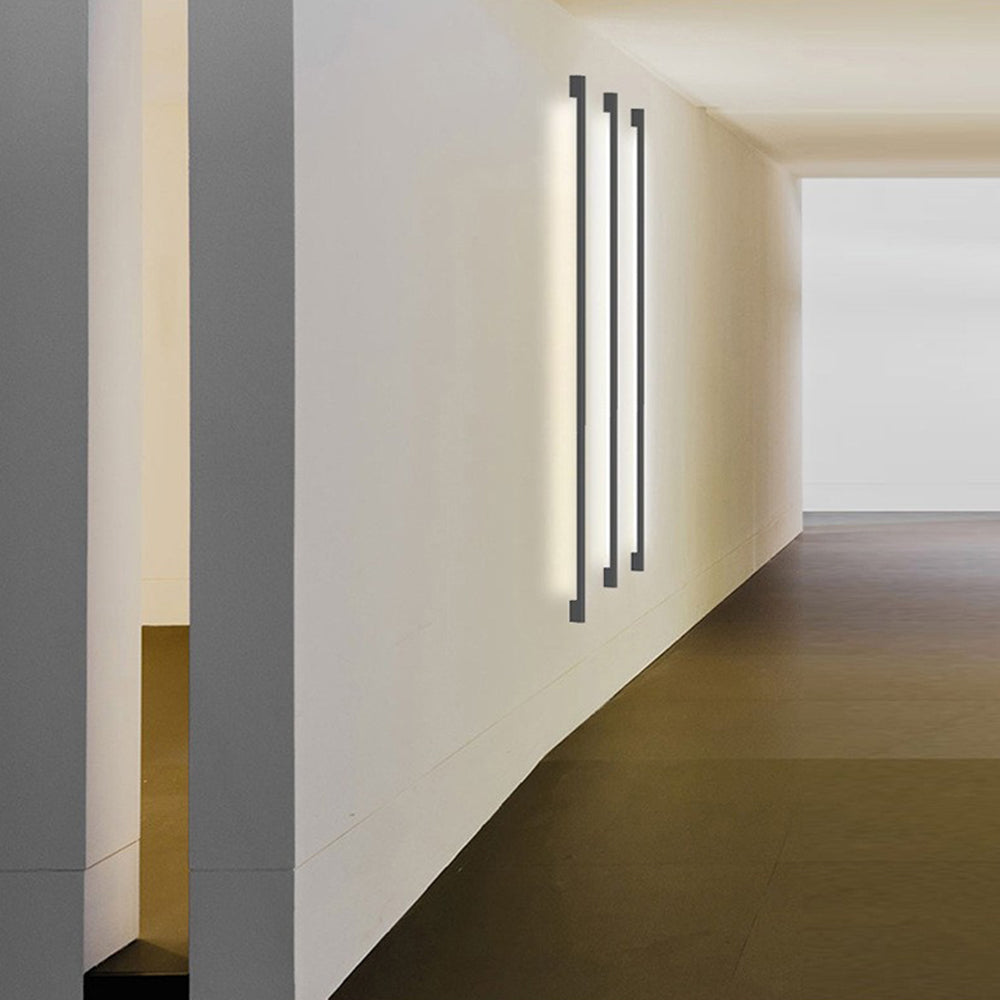 Evoa Modern Slim Linear Black LED Wall Lamp-Neutral Decor
