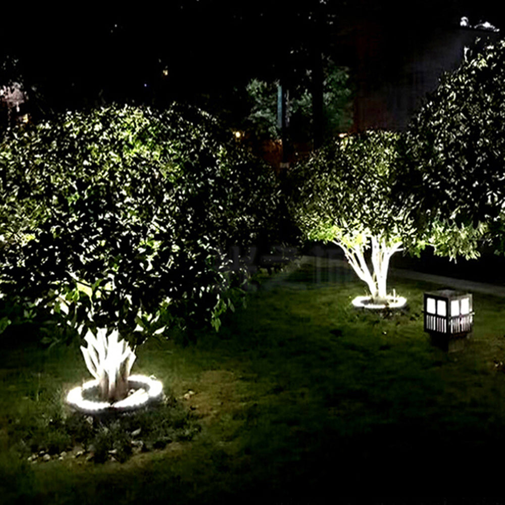 Ruvemit Modern Irregular Metal/Glass Outdoor Ground Light for Trees Black