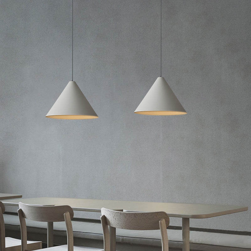 Fikones Minimalist Cone Metal Pendant Light, Grey