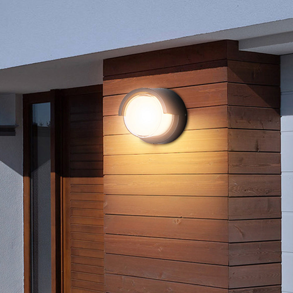 Wuneger Modern Round/Rectangular Metal/ Outdoor Wall Lamp, Black