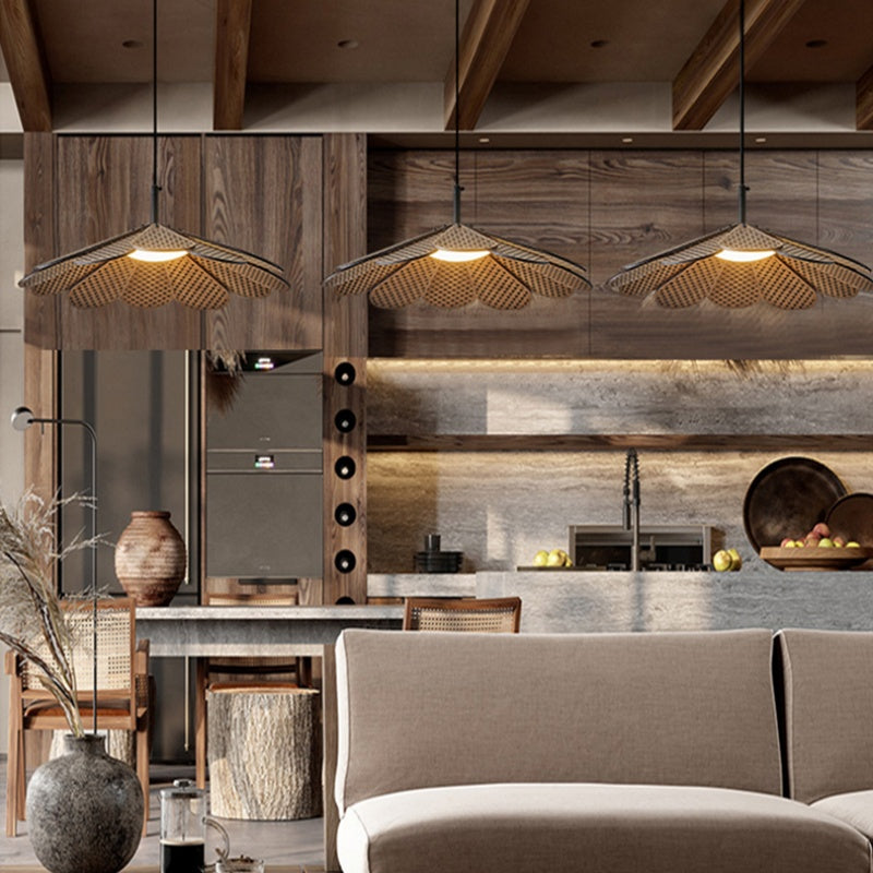 Vokipod Vintage LED Pendant Light Walnut Wood Bedroom/Bar/Tea Room