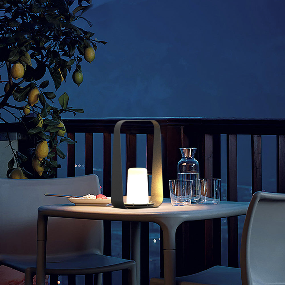 Nagonit Minimalist Portable Rechargeable Lamp de Table, Coffee/Grey