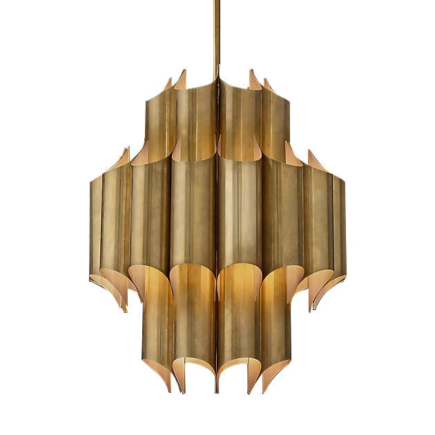 Lagakun Simple Retro Creative Chandelier Brass Metal Bedroom