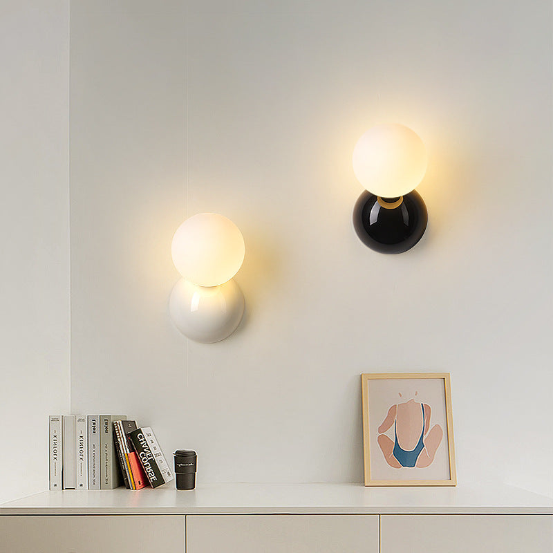 Kadebud Modern LED Indoor Wall Lamp Black White Metal Living Room
