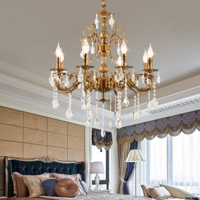 Wovebun Modern Design European LED Chandelier Crystal Luxury Golden Bronze Living/Dining/Bedroom
