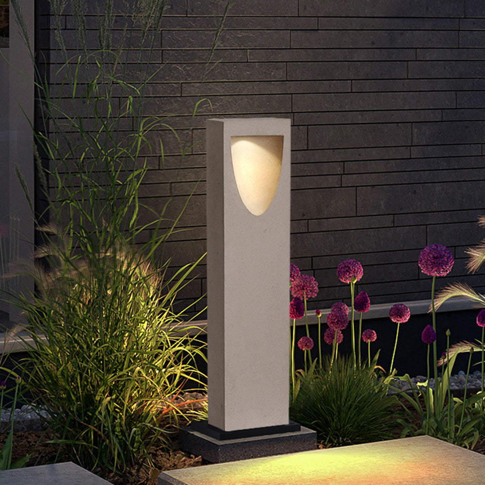 Ludigom Modern Stone Reflection Outdoor Path Light, Gray