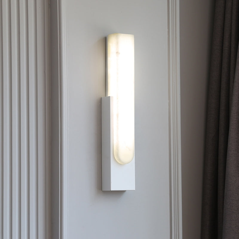 Bopuget Modern Rectangular Stone Metal Wall Lamp
