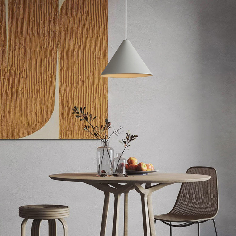 Fikones Minimalist Cone Metal Pendant Light, Grey