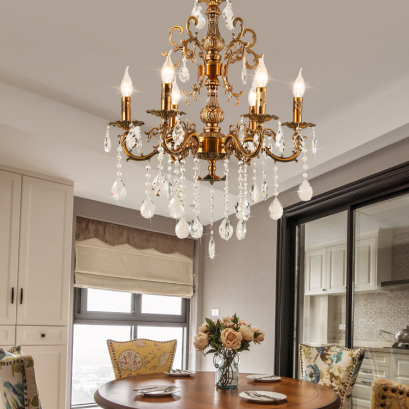 Wovebun Modern Design European LED Chandelier Crystal Luxury Golden Bronze Living/Dining/Bedroom