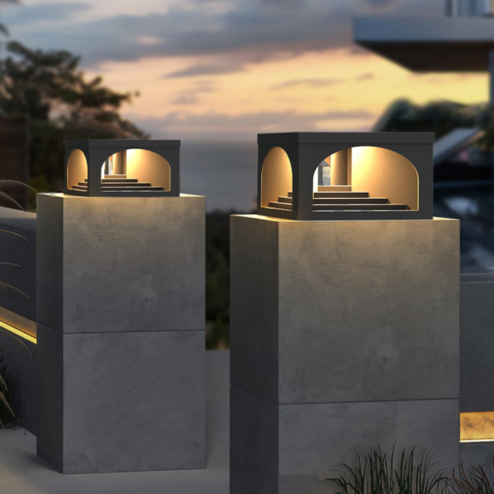 Nikepuk Modern Stair Metal Solar Outdoor Pier-Mount Pillar Light