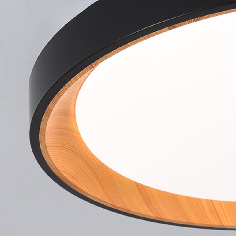 Zupikat Modern LED Flush Mount Ceiling Light White Wood Kitchen