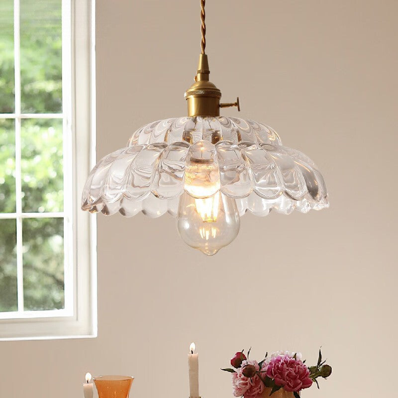 Sosamonu Vintage Pendant Light Clear Metal/Glass Bedroom/Dining Room