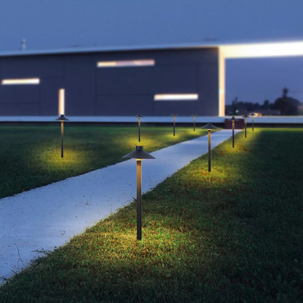 Dorvenia Outdoor Path Light Contemporary Cap-Shaped Black-Neutral Decor