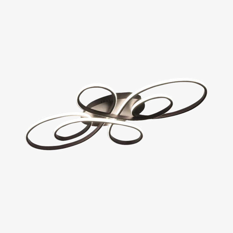 Rori Modern LED Multi Rings Flush Mount Ceiling Light, Brown/White-Neutral Decor