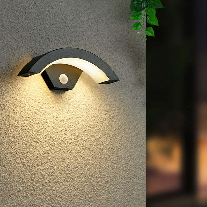 Alvyn Wall Lamp Nordic Arc Waterproof LED Outdoor Black-Neutral Decor