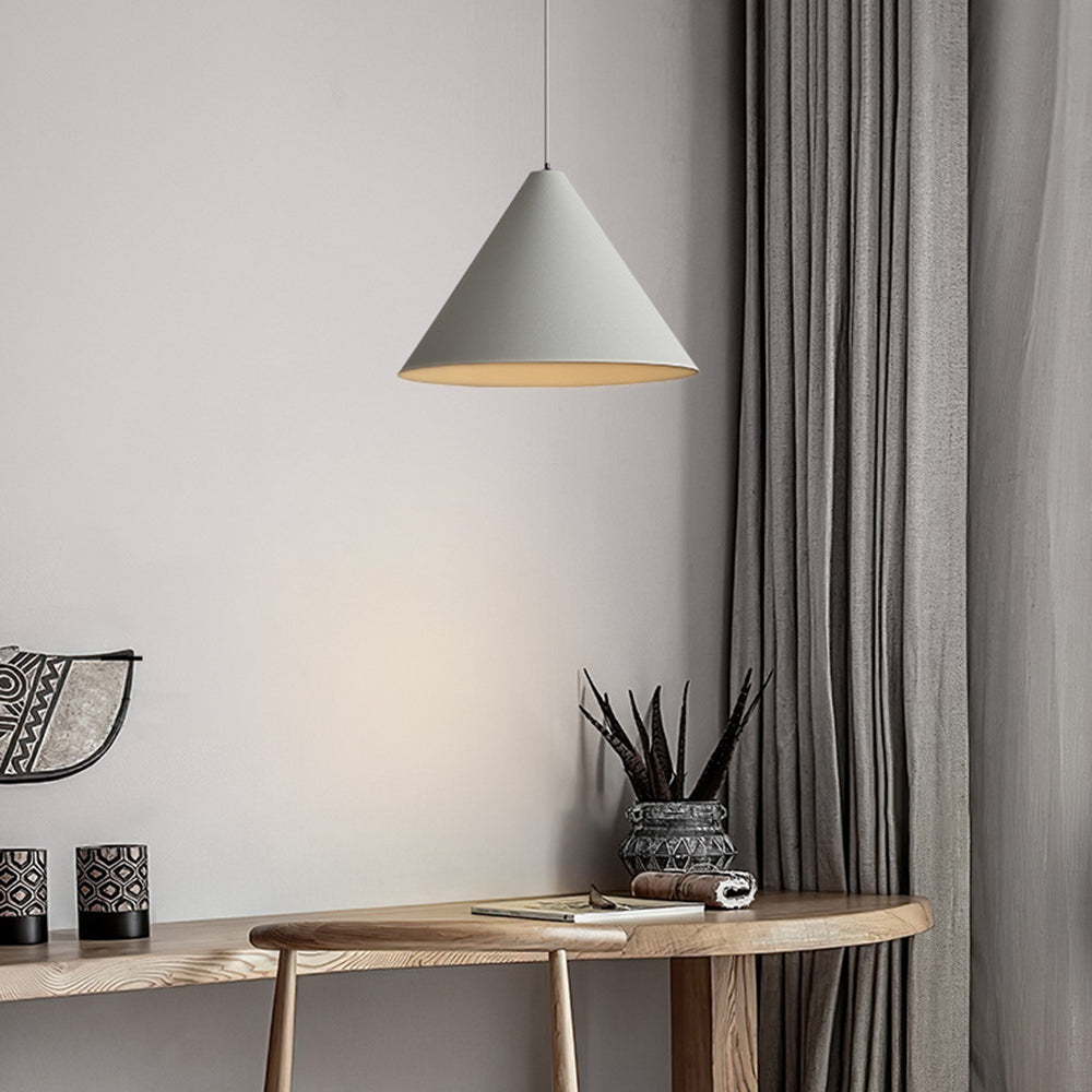 Fikones Minimalist Cone Metal Pendant Light, Grey