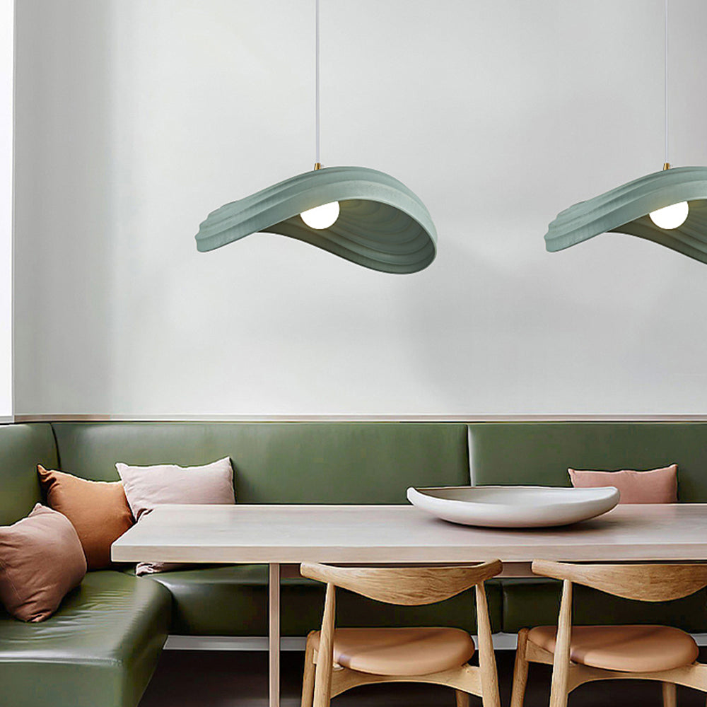 Civagak Wabi-Sabi Minimalisme Ripple Pendant Light, Resin&Metal