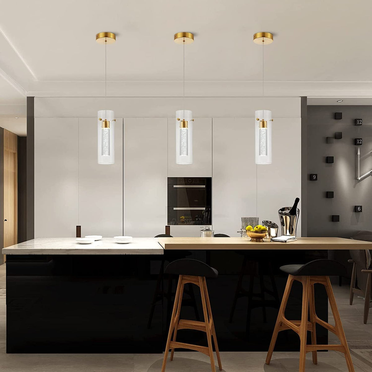 Kagivori Glass Pendant Light Cluster Brass Modern Dimmable
