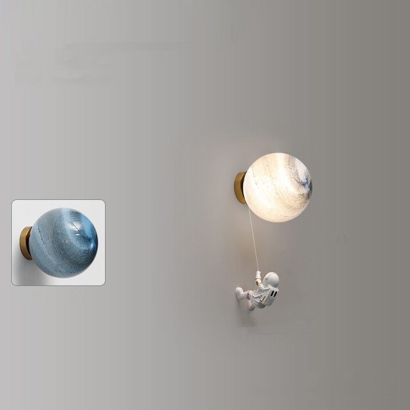 Dupivad Modern Moon LED Indoor Wall Lamp White Resin Kid's Room
