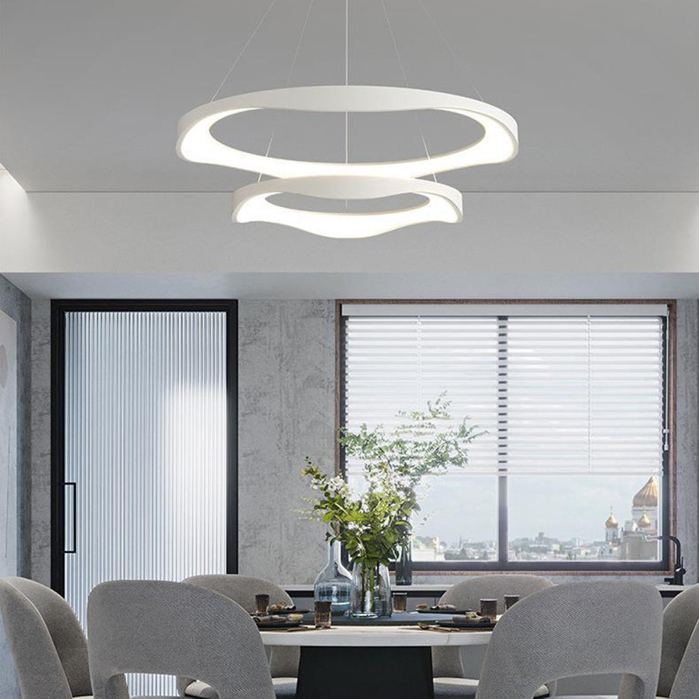 Widunom Pendant Light Rond Modern, Black/White, Dining Room
