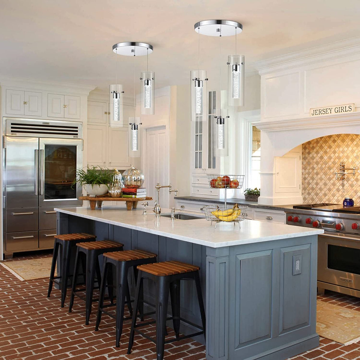Kagivori Glass Pendant Light Cluster Brass Modern Dimmable