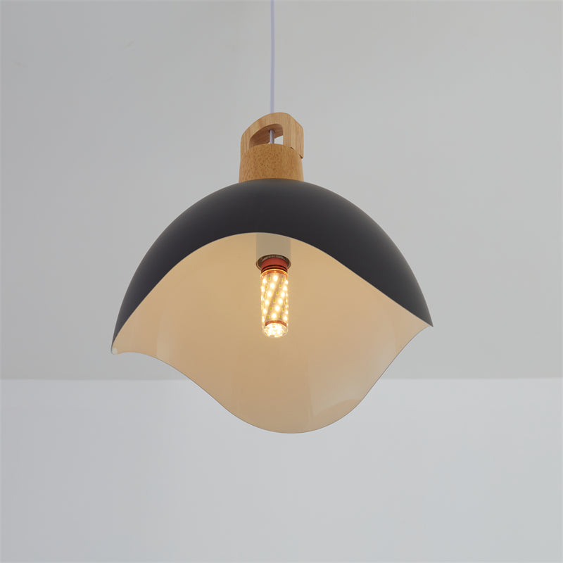 Hobokik Colorful Shade Single Pendant Lights, Wood & Metal
