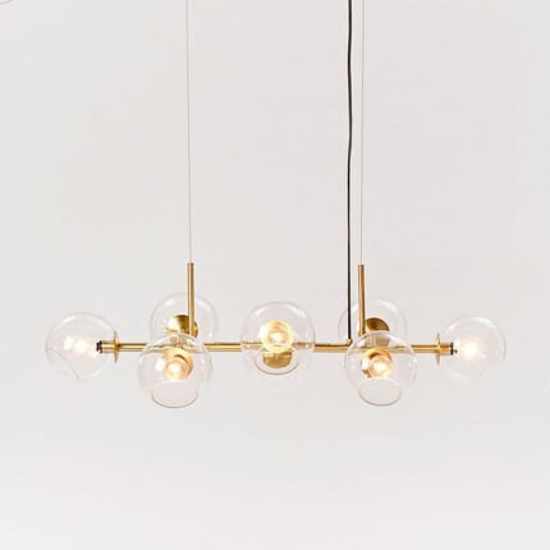Copates Modern Glass Globe Bubble Pendant Light Black/Gold