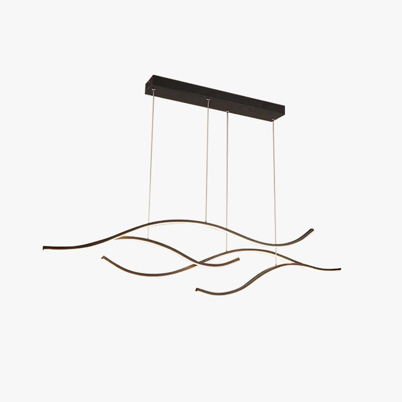 Jaguris Pendant Light, Multi-Curved, Black/Gold