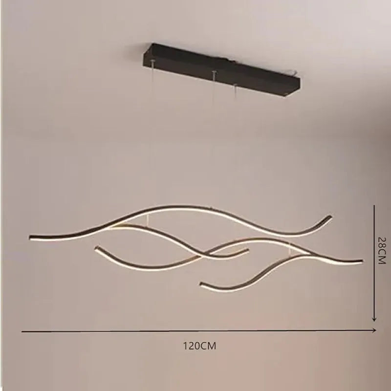 Jaguris Pendant Light, Multi-Curved, Black/Gold