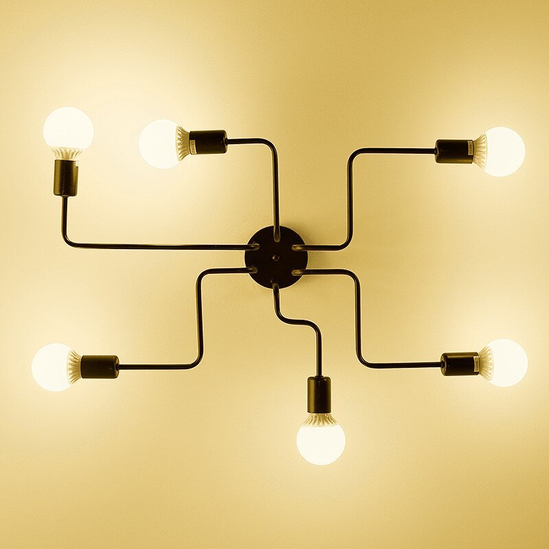 Divaline Vintage Modern Minimalist Industrial Metal Black Ceiling Lamp