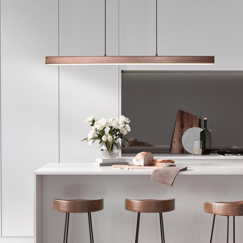Lerin Modern Linear LED Pendant Light Black/Brown-Neutral Decor