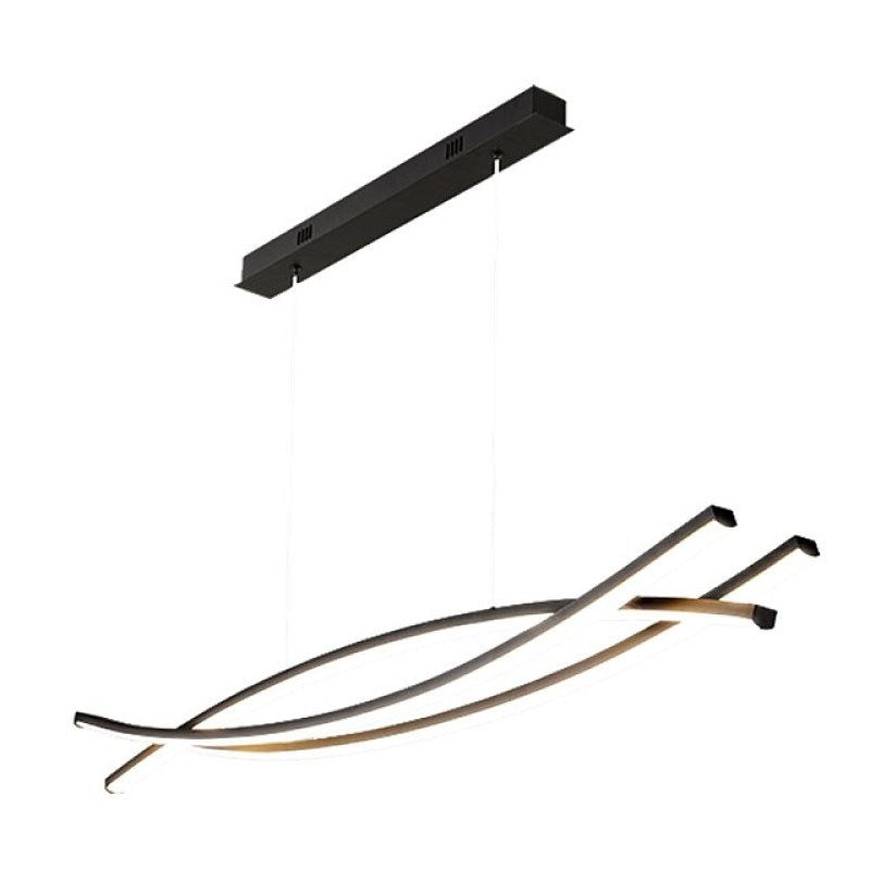 Beribar Modern Linear Metal Pendant Light, Black