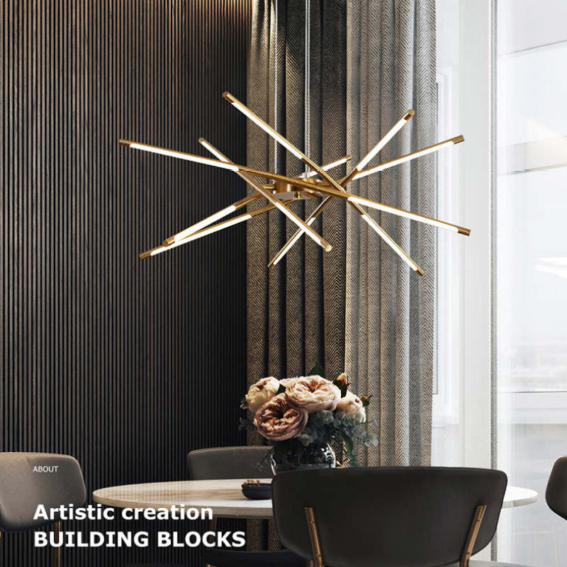 Fonekul Pendant Light, Black/Gold, 6/8/10/12 Heads