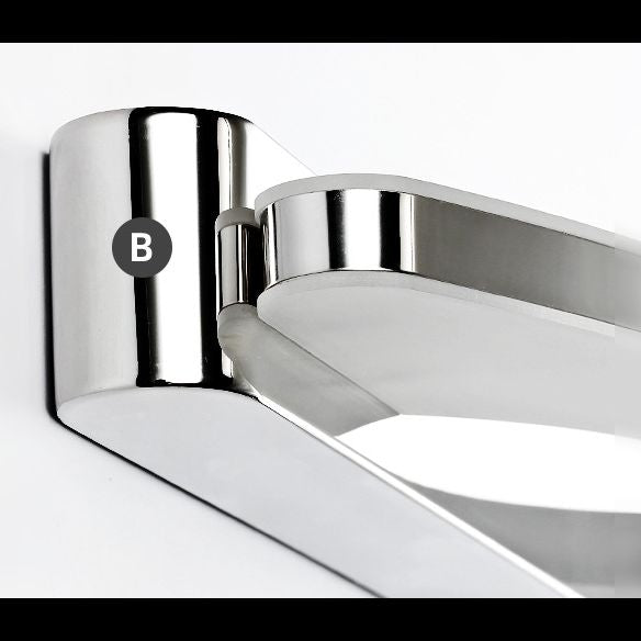 Ralosok Minimalist Oval Vanity Wall Lamp, Chrome, Bedroom/Bathroom