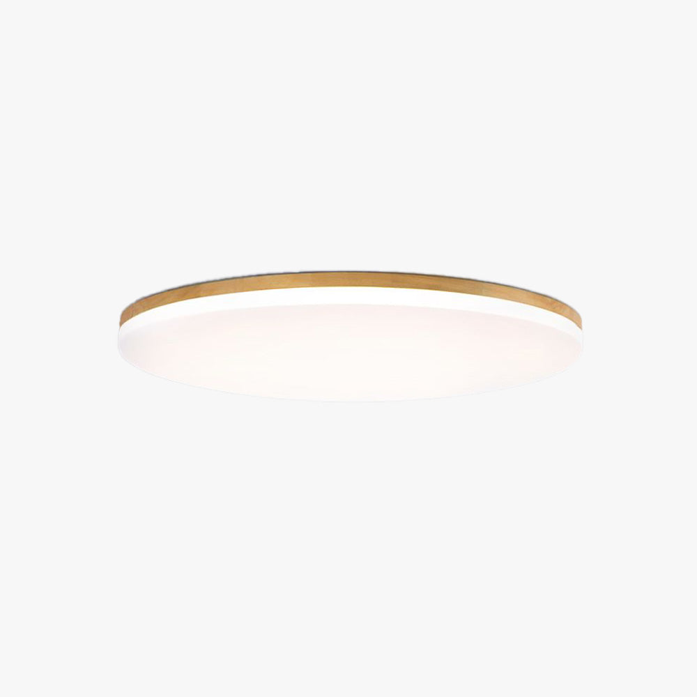 Norev Ceiling Light Slim Round Wood Frame-Neutral Decor
